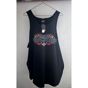 Vintage NWT Men's XXL Harley Davidson Black Indianapolis Tank Top
